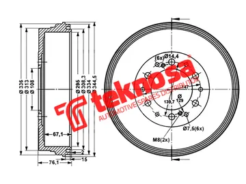 Main image of Brake Drum - TBD5461-K