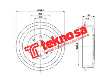 Main image of Brake Drum - TBD5856-K