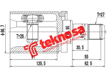 Main image of Inner Cv Joint - BM8002