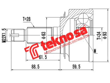 Main image of Outer Cv Joint - HO3001